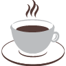 a steaming hot cup of coffee