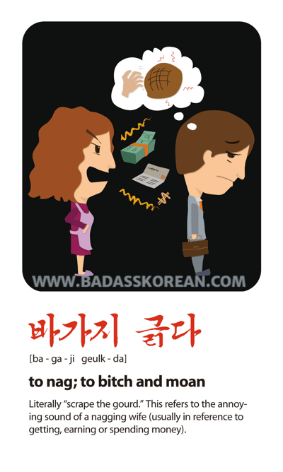 image of woman nagging man about money