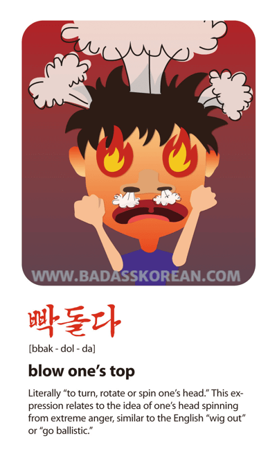 cartoon of man with fire in his eyes going ballistic 빡돌다
